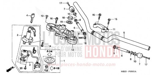 HANDLE PIPE/TOP BRIDGE (CB600F2/F22) CB600F22 de 2002